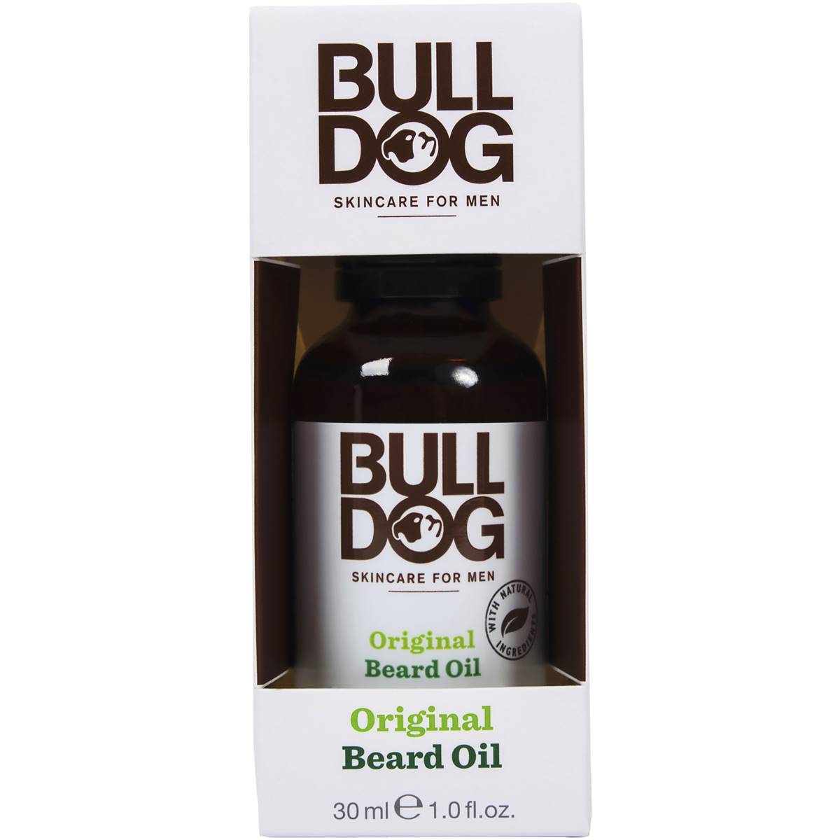 Bulldog Original Beard Oil is purpose built for men and enriched with amazing natural ingredients.  This fast-absorbing & softening beard oil contains aloe vera, camelina oil and green tea. It has been specially formulated to soften, tame and condition the beard.  This conditioning beard oil improves the shine of the beard without making it look greasy.  Not only will our unique blend of 8 essential oils leave your beard smelling great but our Original Beard Oil improves the overall shine of the beard.